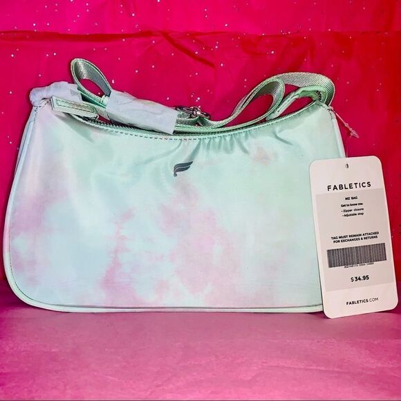Fabletics MZ Mini Shoulder Bag Aloe Ethereal Tie-Dye Print Adjustable Strap - Picture 16 of 16